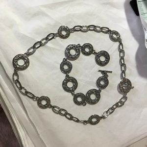 Carolyn Pollack Necklace Bracelet SS Rodeo